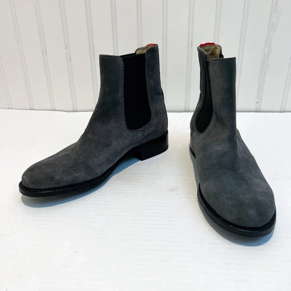 Paul Warmer Gray Suede Leather Designer Classic Chelsea Boots 37 - Picture 5 of 11
